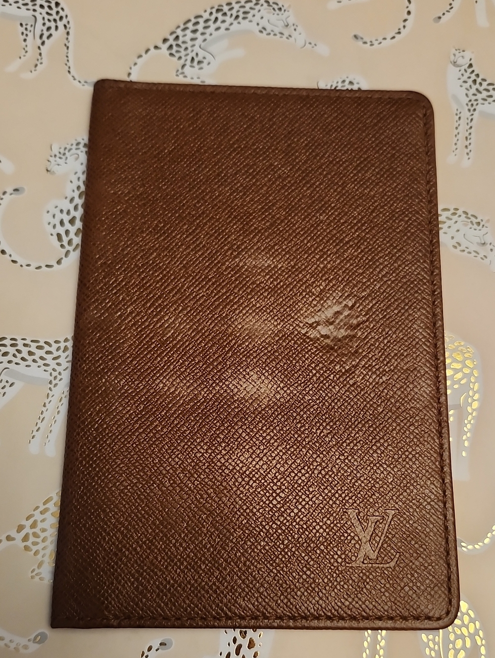 Louis Vuitton Brown Textured Leather Passport Wallet
